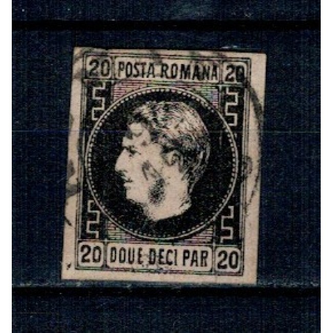 1867 - Carol I cu favoriți, 20 parale stampilat 1867 - Carol I cu favoriți, 20 parale stampilat