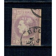 1870 - Carol I cu favoriți, 3 bani stampilat