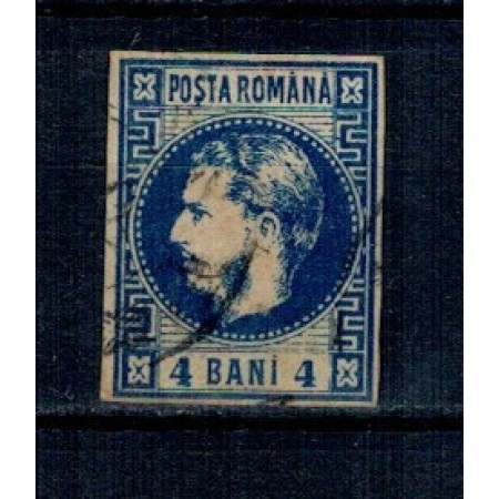 1868 - Carol I cu favoriți, 4 bani, stampilat 1868 - Carol I cu favoriți, 4 bani, stampilat