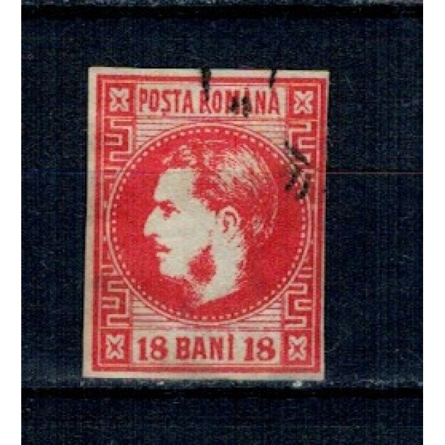 1868 - Carol I cu favoriți, 18 bani, stampilat 1868 - Carol I cu favoriți, 18 bani, stampilat