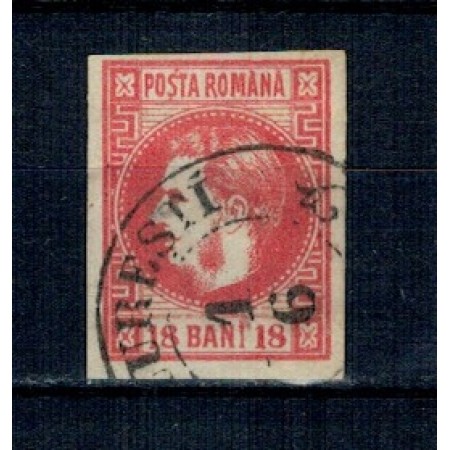 1868 - Carol I cu favoriți, 18 bani, stampila BUCURESTI 1868 - Carol I cu favoriți, 18 bani, stampila BUCURESTI