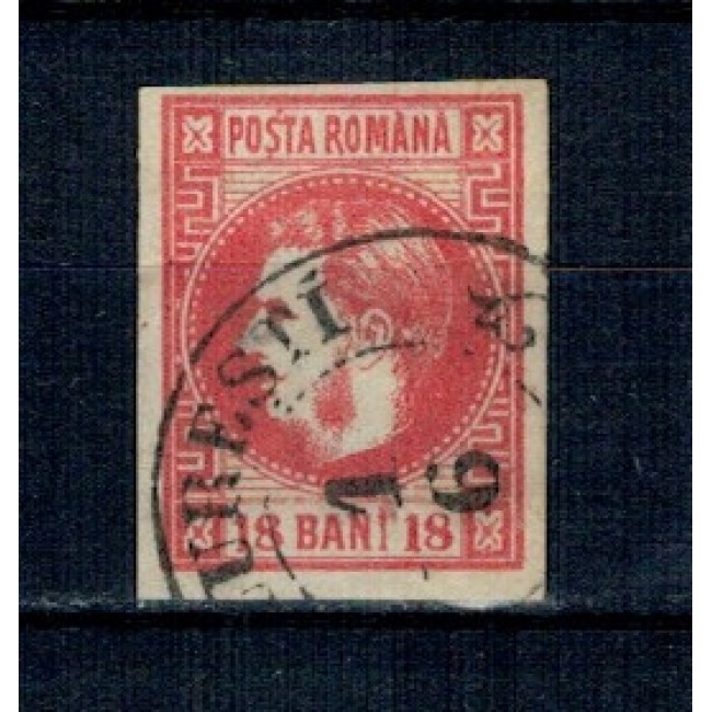 1868 - Carol I cu favoriți, 18 bani, stampila BUCURESTI 1868 - Carol I cu favoriți, 18 bani, stampila BUCURESTI