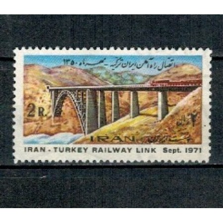 Iran 1971 - Viaduct, tren pe pod, neuzat