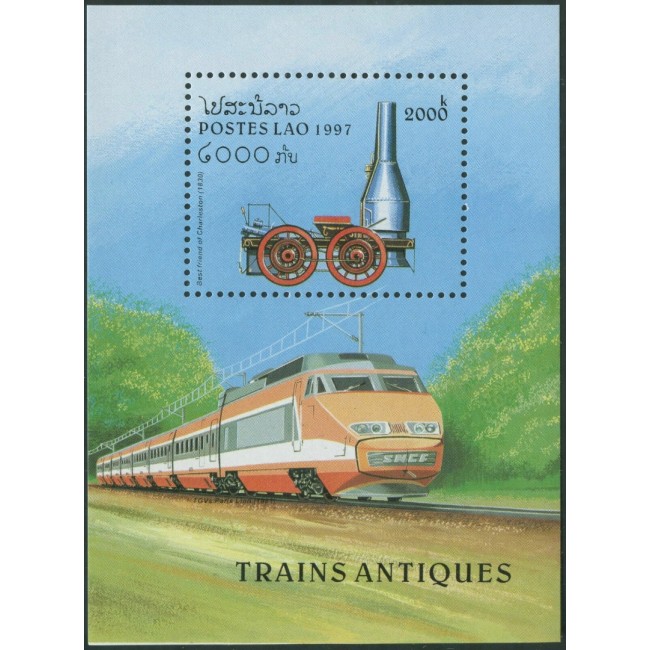 Laos 1997 - Trenuri, locomotive, colita neuzata Laos 1997 - Trenuri, locomotive, colita neuzata