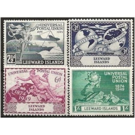 Leeward Islands 1949 - Aniversare UPU, serie nestampilata cu sarniere