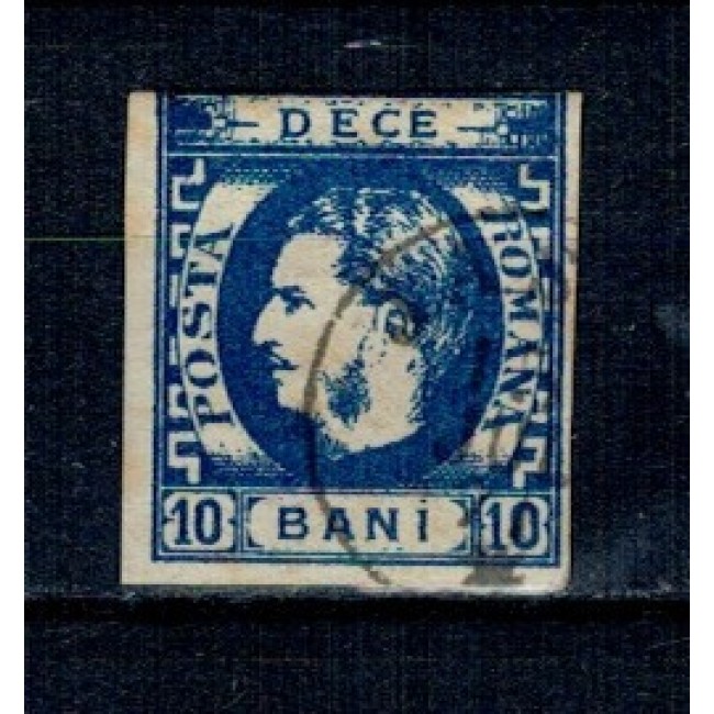 1869 - Carol I cu favoriți, 10 bani, stampilat 1869 - Carol I cu favoriți, 10 bani, stampilat