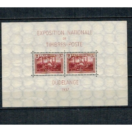 Luxemburg 1937 - Expo filatelic, colita neștampilata cu sarniere