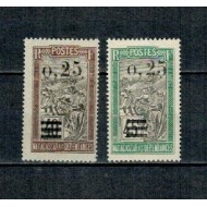 Madagascar 1921 - Uzuale, supratipar valori noi, neștampilate cu sarniere