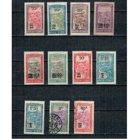 Madagascar 1922 - Motive locale, supratipar valori noi, serie incompleta