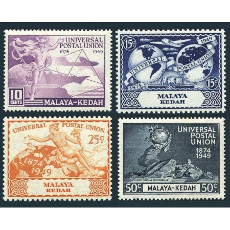 Malaya - Kedah 1949 - Aniversare UPU, serie neuzata