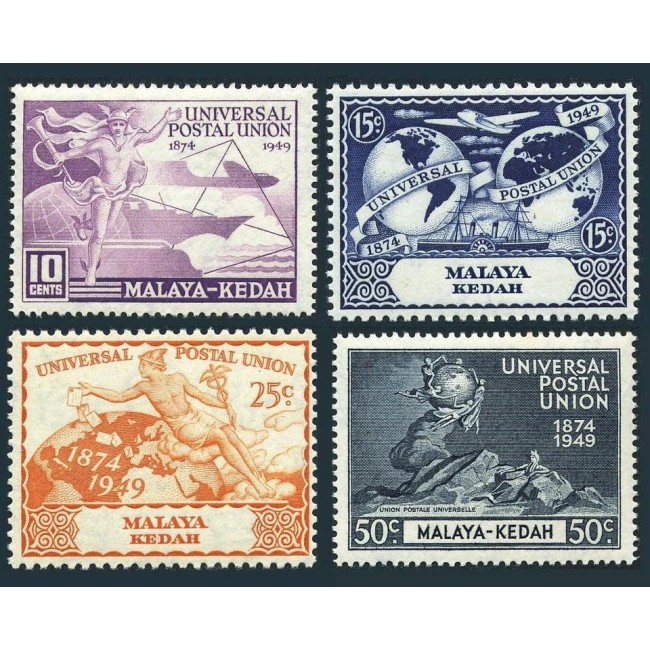 Malaya - Kedah 1949 - Aniversare UPU, serie neuzata Malaya - Kedah 1949 - Aniversare UPU, serie neuzata