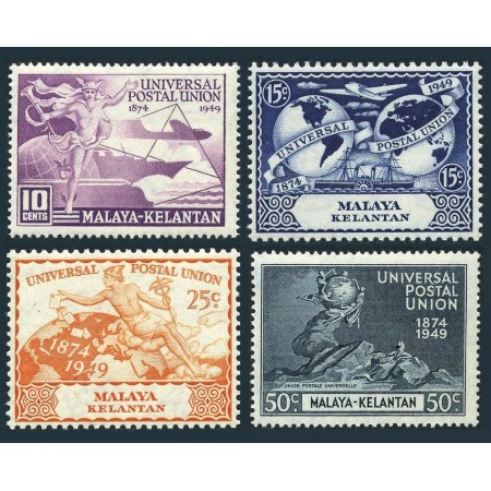Malaya - Kelantan 1949 - Aniversare UPU, serie neuzata