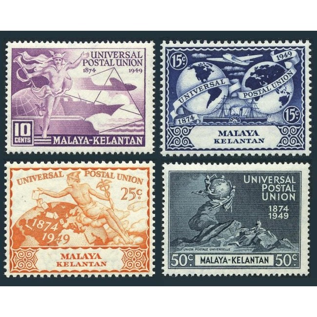 Malaya - Kelantan 1949 - Aniversare UPU, serie neuzata Malaya - Kelantan 1949 - Aniversare UPU, serie neuzata