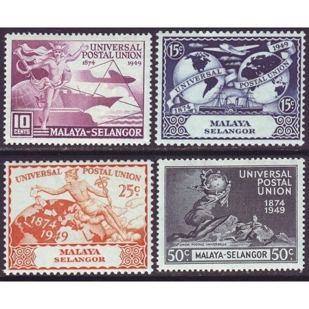 Malaya - Selangor 1949 - Aniversare UPU, serie nestampilata cu sarniere