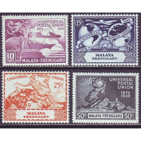 Malaya - Trengganu 1949 - Aniversare UPU, serie nestampilata cu sarniere