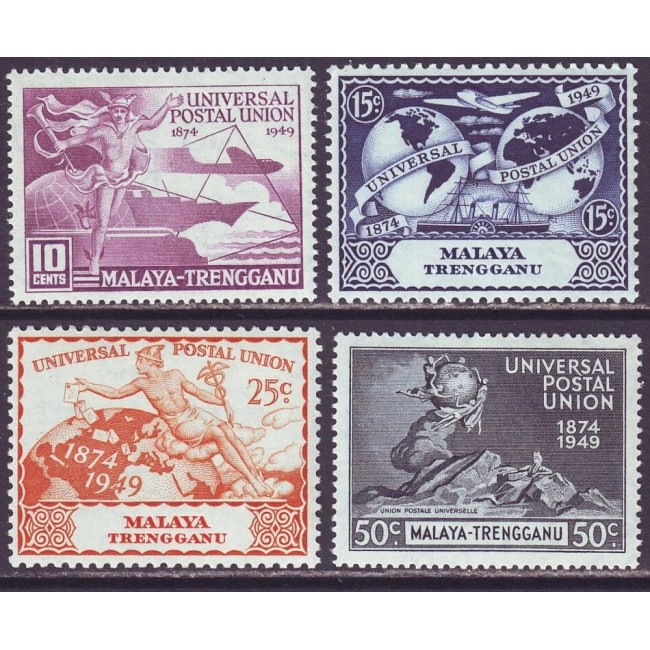 Malaya - Trengganu 1949 - Aniversare UPU, serie nestampilata cu sarniere Malaya - Trengganu 1949 - Aniversare UPU, serie nestampilata cu sarniere