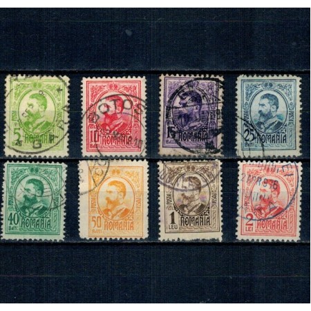 1908 - Carol I, gravate, serie stampilata