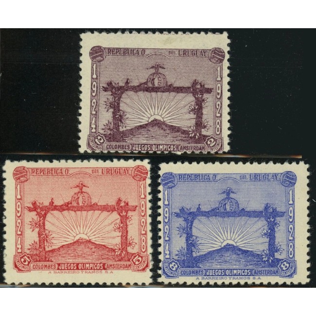 Uruguay 1928 - Jocurile Olimpice, sport, fortbal, serie neuzata