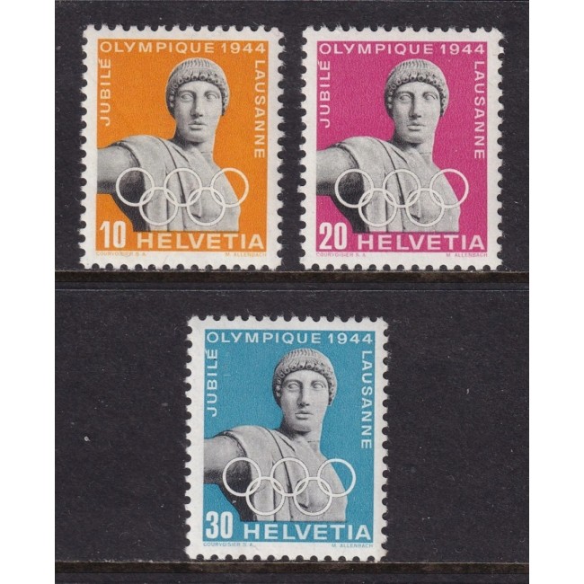 Elvetia 1944 - Jubileu Olimpic, sport, serie neuzata