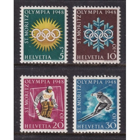 Elvetia 1948 - Jocurile Olimpice de iarna, sport, serie neuzata
