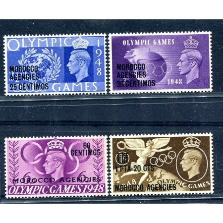 Marocul Britanic 1948 - Jocurile Olimpice, sport, serie neuzata