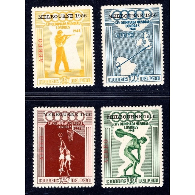 Peru 1957 - Jocurile Olimpice, sport, supratipar, serie neuzata