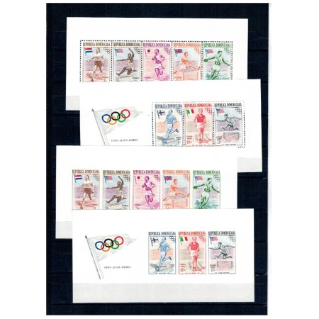 Dominican Republic 1957 - Jocurile Olimpice Melbourne, atleți, sport, serie blocuri neuzate