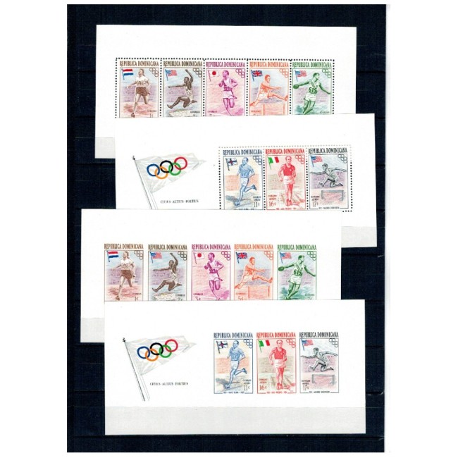 Dominican Republic 1957 - Jocurile Olimpice Melbourne, atleți, sport, serie blocuri neuzate