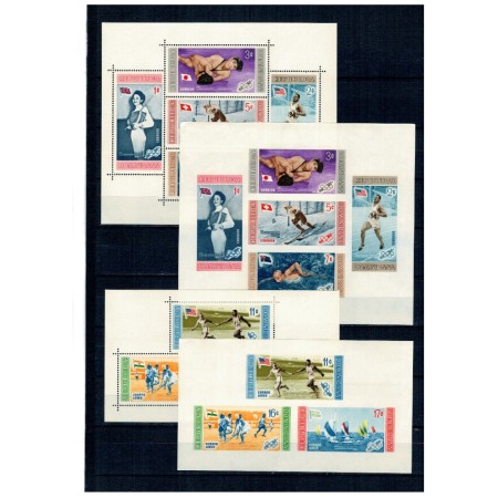 Dominican Republic 1958 - Jocurile Olimpice Melbourne, medaliați, set blocuri dantelate si nedantelate neuzate