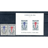 Peru 1961 - Jocurile Olimpice, serie si colita neuzata