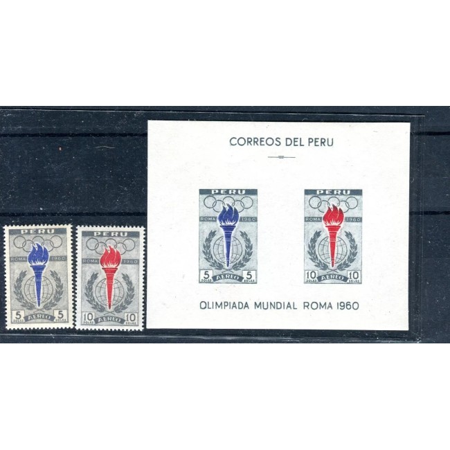 Peru 1961 - Jocurile Olimpice, serie si colita neuzata
