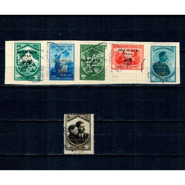 1934 - Jamboreea Mamaia, supratipar, serie stampilata