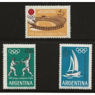 Argentina 1964 - Jocurile Olimpice, serie neuzata
