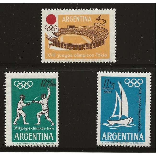 Argentina 1964 - Jocurile Olimpice, serie neuzata