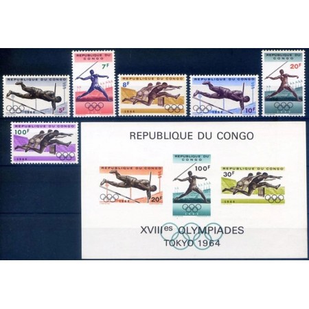 Congo 1964 - Jocurile Olimpice, sport, serie si colita neuzata
