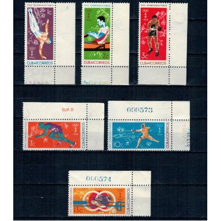Cuba 1964 - Jocurile Olimpice, sport, serie neuzata