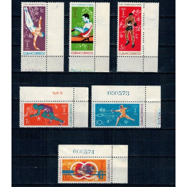 Cuba 1964 - Jocurile Olimpice, sport, serie neuzata