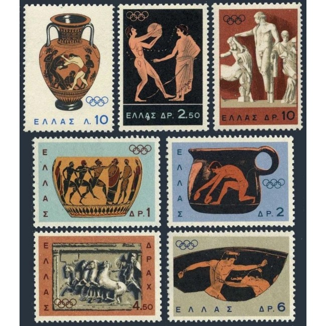 Grecia 1964 - Jocurile Olimpice, sport, serie neuzata