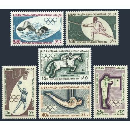 Liban 1965 - Jocurile Olimpice, sport, serie neuzata