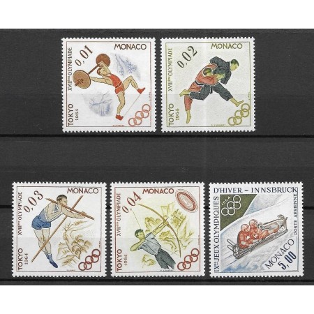 Monaco 1964 - Jocurile Olimpice, sport, serie neuzata