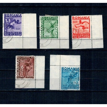 1937 - Balcaniada de Atletism, serie stampilata