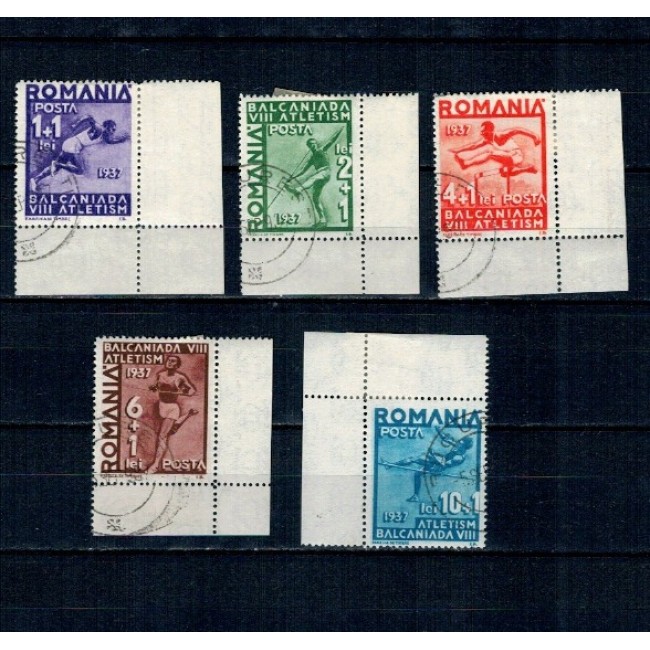 1937 - Balcaniada de Atletism, serie stampilata