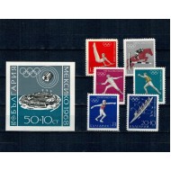 Bulgaria 1968 - Jocurile Olimpice, sport, serie si colita neuzata