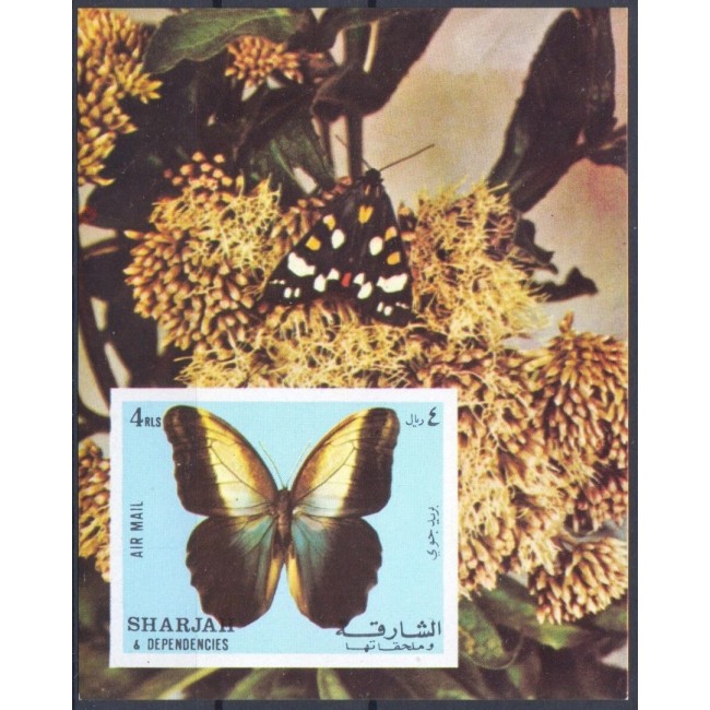 Sharjah 1972 - Insecte, fluturi, colita nedantelata neuzata