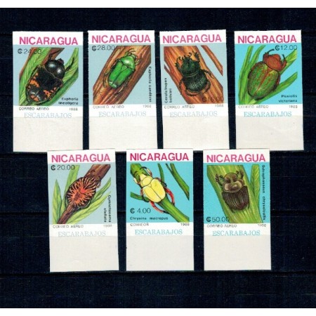 Nicaragua 1988 - Insecte, fauna, serie nedantelata neuzata