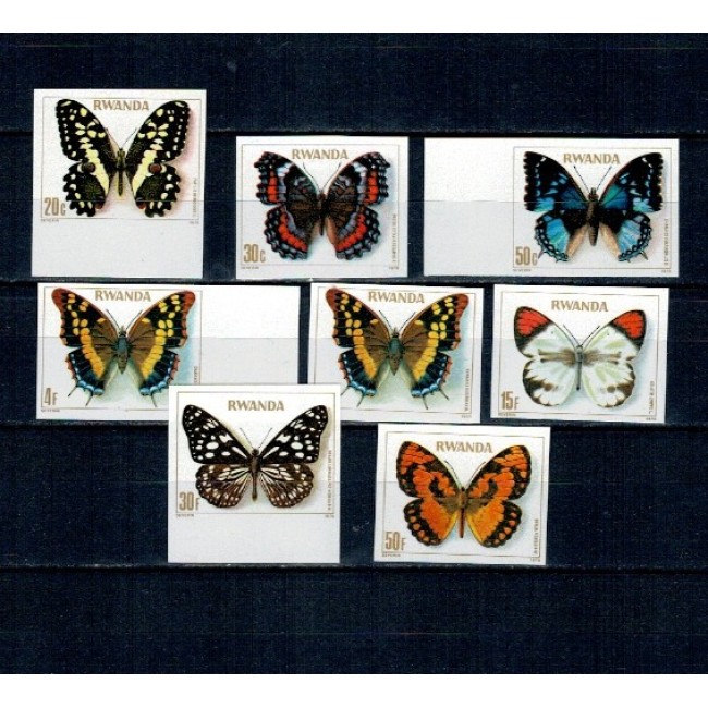 Rwanda 1979 - Fluturi, serie nedantelata incompleta, neuzata
