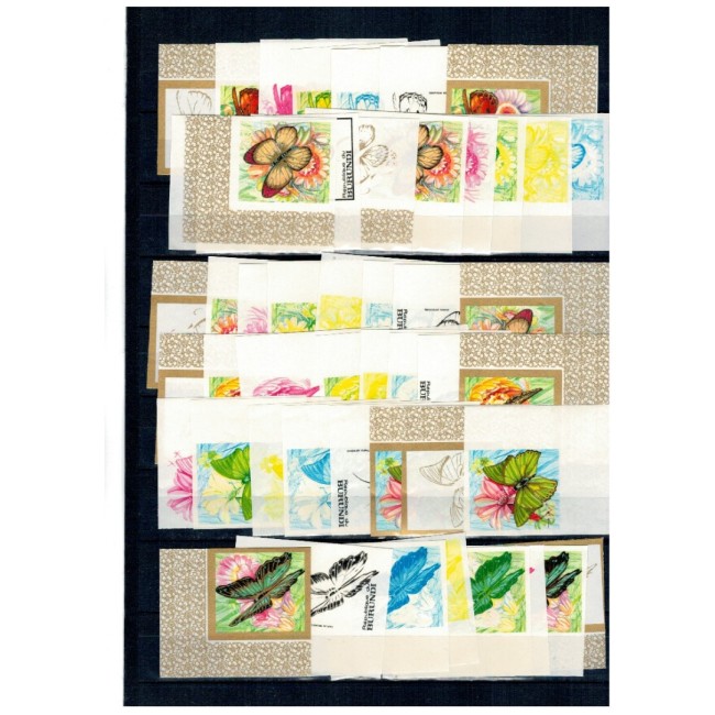 Burundi 1968 - Fluturi, probe progresive de culoare, nedantelate