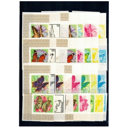 Burundi 1968 - Fluturi, probe progresive de culoare, nedantelate