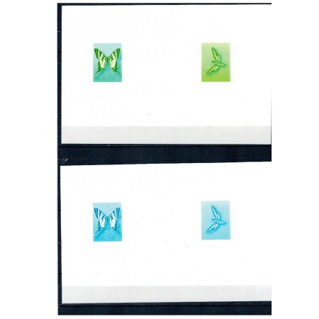 Maroc 1981/1982 - Fluturi, probe de culoare galben-albastru, albastru