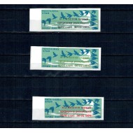 Crimea (Ucraina) 1994 - Timbre autocolant, păsări, supratipar președintele Meshnikov, set neștampilat, emisiune locala